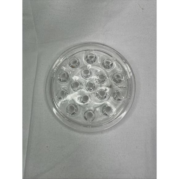 Vintage Flower Frog Clear Glass 16 Hole Floral Stem Holder - Picture 2 of 5